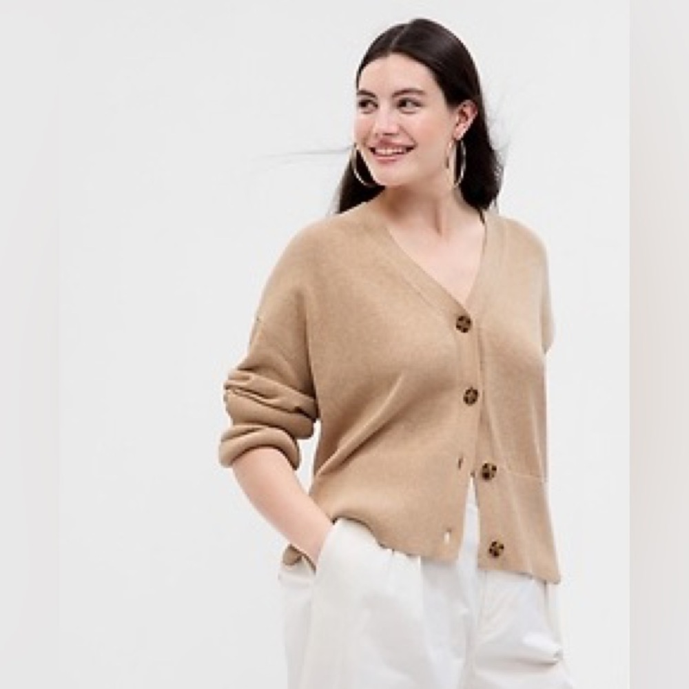 Gap Linen Blend Boyfriend Cardigan Sweater